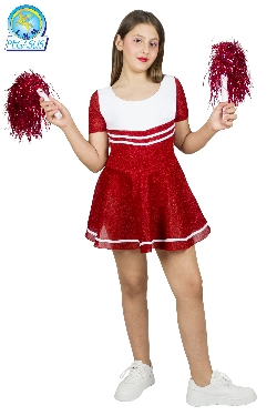 CHEELEADER BAMBINA IN MAGLINA LAMINATA ROSSO